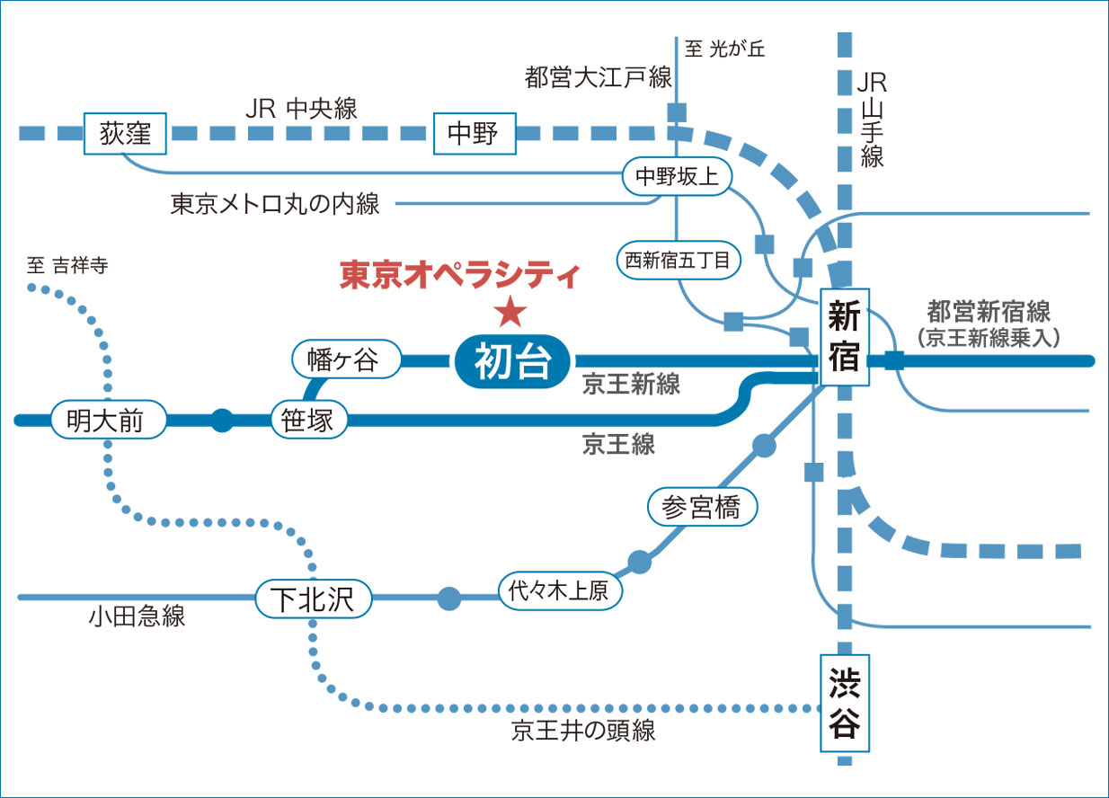 最寄り駅：京王新線 初台駅東口下車　徒歩5分以内