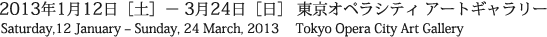 2013年1月12日［土］─ 3月24日［日］ 東京オペラシティ アートギャラリー